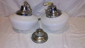 lot 385 image: Vintage Schoolhouse Style Lights.