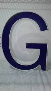 LED Outdoor Lighted Letter G. Metal and Vinyl,