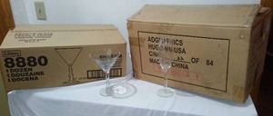 lot 469 image: Entertainment Glasses. Shazam Martini (12) and Double Swirl Flute (24)