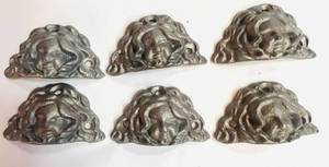 lot 5 image: Set of 6 Angel Face Drawer Pulls