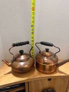 lot 20 image: 2 Copper Tea Pots