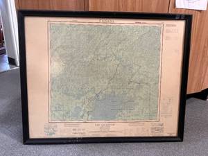 lot 23 image: Vintage Framed Map of Canada