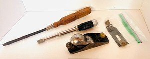 lot 32 image: 3 Vintage Tools including a Stanley Sweet Heart Plane
