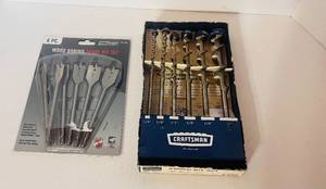 lot 34 image: Set of Craftsman Auger Bit Set Sears NIB and Wood Boring Spade Bit Set