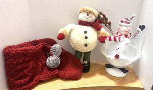 lot 51 image: Lot of Misc. Christmas Snowman and Stocking