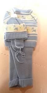 lot 87 image: Adorable Never Worn  Vintage Baby Sweater Outfit Baby Blue