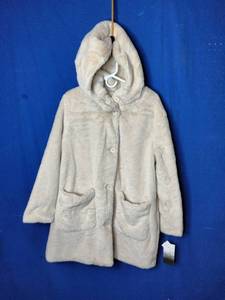 New Kensie Womens Faux Rabbit Fur Duffle Coat - Size XL - Cream
