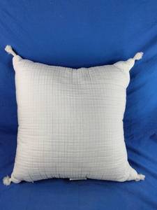 24x 24 Textured Pinstripe Square Throw Pillow Cream