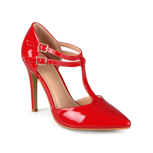 Journee Collection Red Womens Tru T-Strap Pump - Size 9