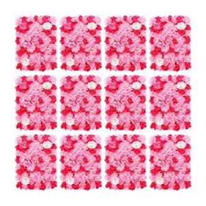 12-Piece 23.62 in. x 15.74 in. Artificial Silk Rose Flower Wall Panel Wedding Photography Venue  Customer Returns See Pictures