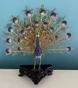 lot 65 image: Cloisonn Peacock Figurine