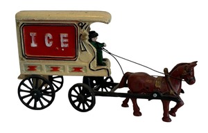 lot 102 image: Vintage Cast Iron Ice Truck Toy