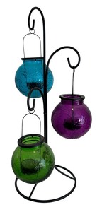 lot 161 image: Colorful Glass Candle Holders with Stand