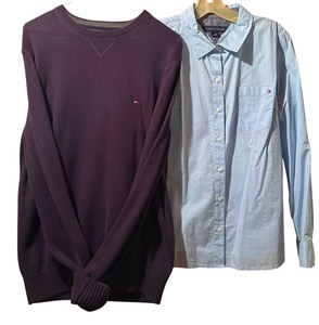 lot 60 image: Tommy Hilfiger Navy Sweater and Denim Shirt