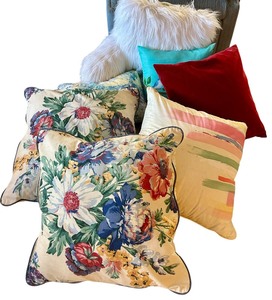 lot 49 image: Collection of Throw  Accent Pillows and Fuzzy Backrest