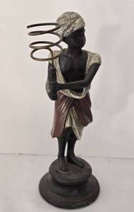 lot 27 image: Unique Bronze Arab Boy Candleholder