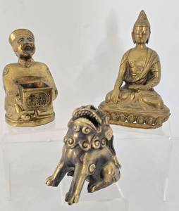 lot 123 image: Vintage Asian Brass Offerings