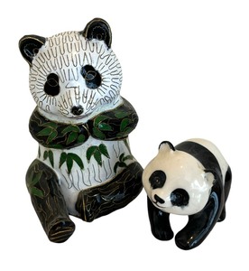 lot 244 image: Two Adorable Panda Figurines