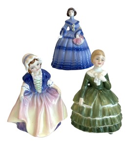lot 263 image: Fancy Lady Figurines by Royal Doulton and Coalport including Royal Doulton Dinky Do HN 1678