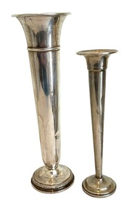 lot 273 image: Vintage Weighted Sterling Silver Vases