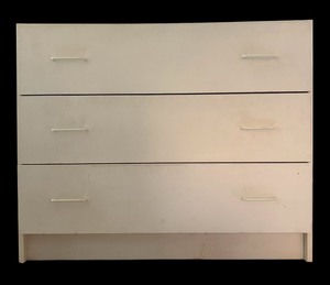 lot 230 image: White Dresser with 3 Drawers by Techline