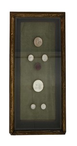 lot 225 image: Wall Art Shadowbox with Vintage Foreign Coins