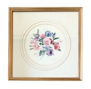 lot 223 image: Wall Art Bouquet of Flowers Sweet Pea by V Pfeiffer