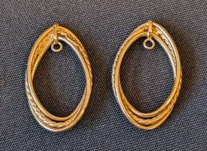 lot 50A image: Pair of 14k Gold Oval Twist Earring Jackets
