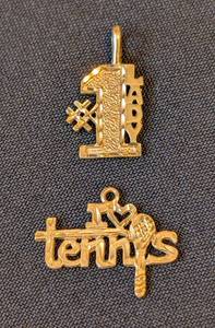 lot 91A image: Pair of Small 14k Yellow Gold Pendants