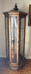 Distinctive Vintage Hexagon Shaped Display Case