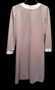 lot 459 image: Vintage Henry-Lee Petites Dress in Taupe and Cream Neckline and Sleeves