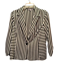 lot 415 image: Brand New with Tags  NY Collection Black and White Stripes Blazer