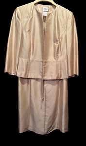 lot 412 image: Vintage Laura Ashley 2 Piece Dress and Jacket in Gold