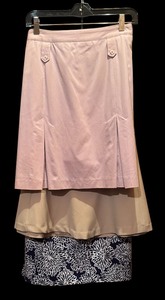 lot 413 image: Three Beautiful Skirts in Lavender, Navy & White and Tan