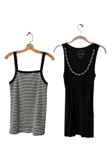lot 468 image: Two Casual Black  White Tank Tops