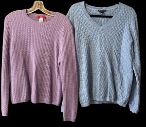 lot 449 image: Pretty Soft Spring Pastel Sweaters by Ann Klein and Tommy Hilfiger