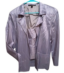 lot 418 image: Two Piece Ellen Tracy Silky Tank Top and Blazer in Purple  Blue, Size 16