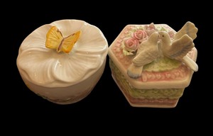 lot 321 image: Two Unique Trinkets with Butterfly and Doves