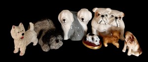 lot 318 image: Grouping of Petite Porcelain Dogs With All Breeds