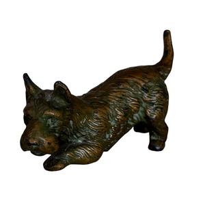 lot 317 image: Solid Brass Bronzed Schnauzer Figurine