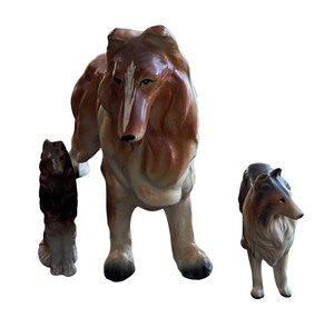 lot 315 image: Adorable Three Collies Figurines in All Sizes