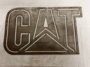 lot 3 image: CAT Laser Cut Metal Sign