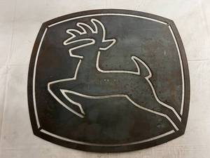 lot 4 image: John Deere Laser Cut Metal Sign