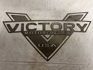 lot 6 image: Victory Motorcyles Laser Cut Metal Sign
