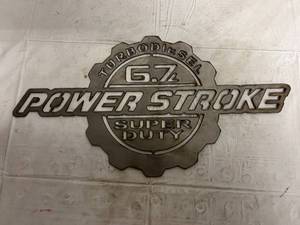 lot 7 image: 6.7L Power Stroke Laser Cut Metal Sign