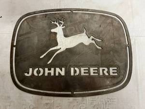 lot 16 image: John Deere Laser Cut Metal Sign