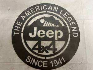 lot 23 image: Jeep Laser Cut Metal Sign
