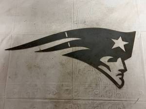 lot 25 image: New England Patriots Laser Cut Metal Sign