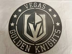 lot 27 image: Vagas Golden Knights Laser Cut Metal Sign