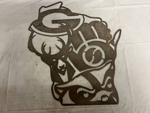 lot 30 image: Wisconsin Sports Laser Cut Metal Sign